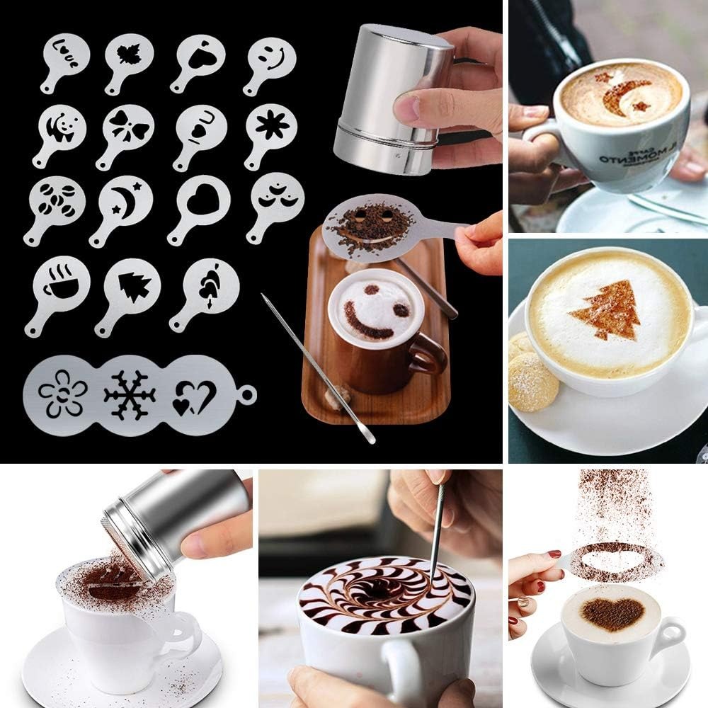 Electric Coffee Frother Set: H - Coffee Stencil Art review and price