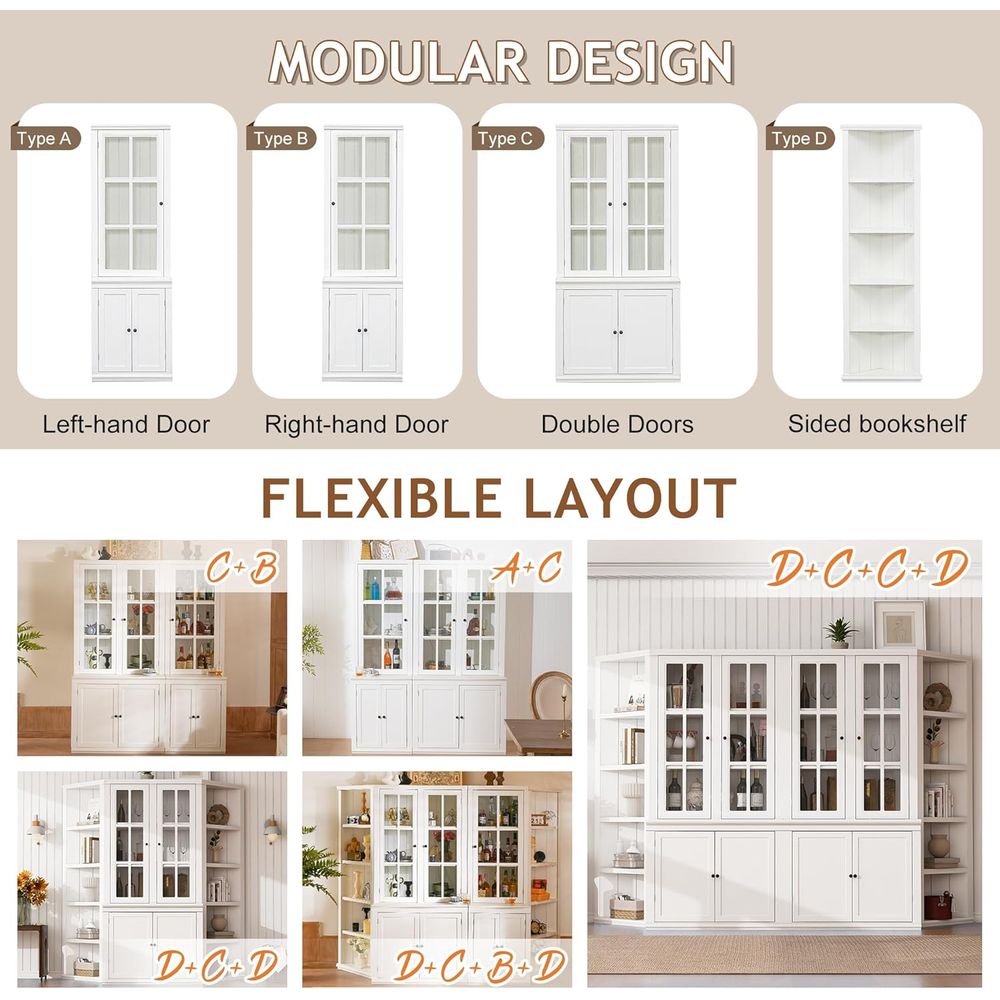 75 Tall White Glass Door Kitch - Coffee & Tea - Pastry Góc Xanh review and price