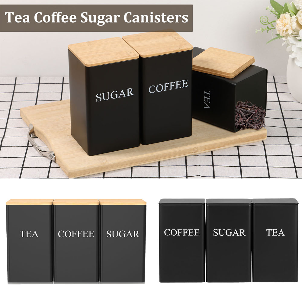 Coffee Bean Storage Jar Metal  - Coffee Tea Sugar Canister Set review and price